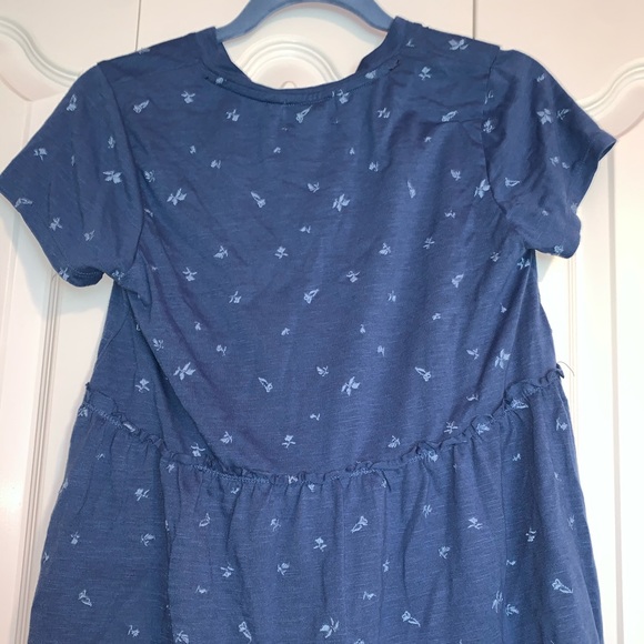 Blue V-neck Baby Doll top - Picture 2 of 3